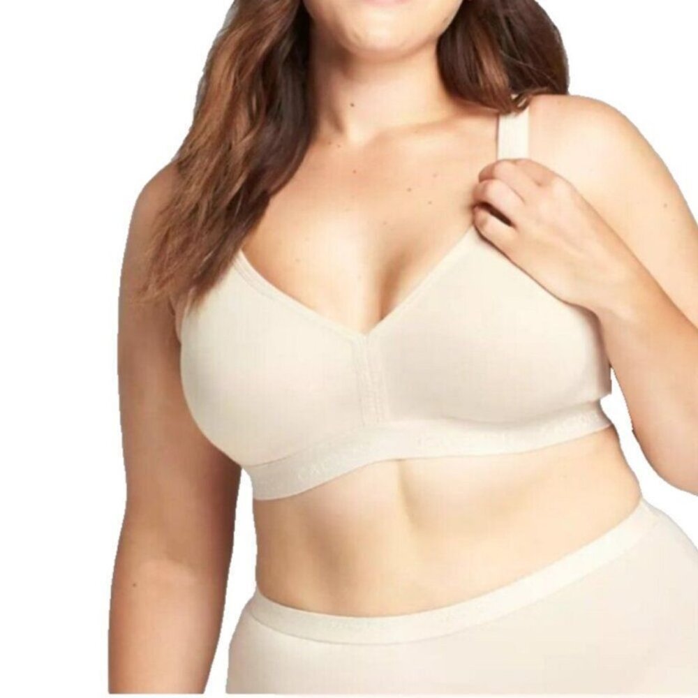 Cacique Lane Bryant Womens Bra Cotton Unlined No Wire Size 46C Beige